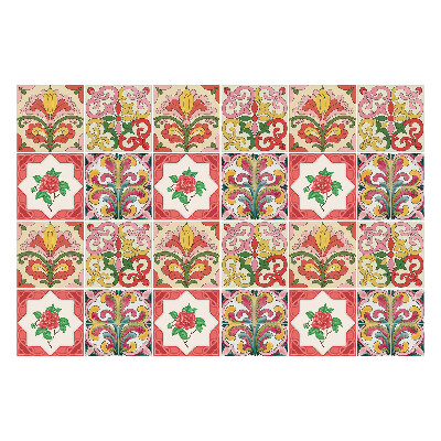 Csempe matrica Virág díszek