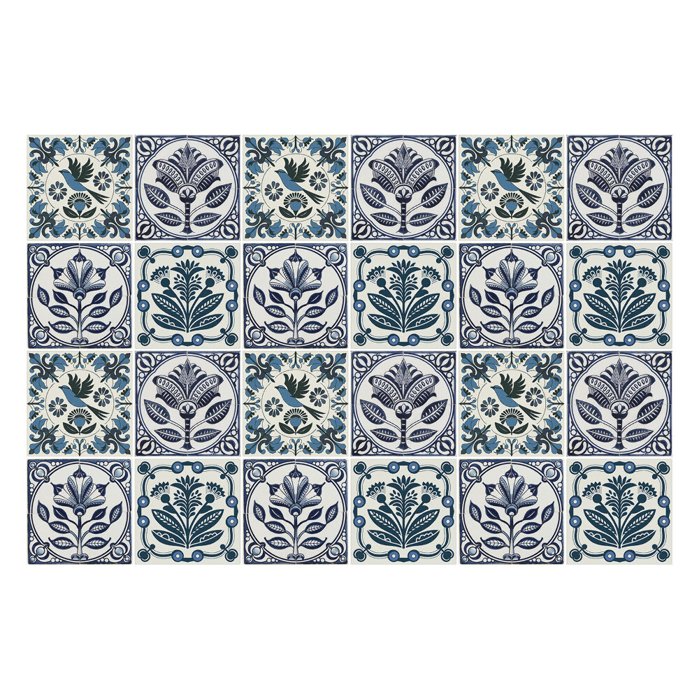 Csempe matrica Növények és madarak