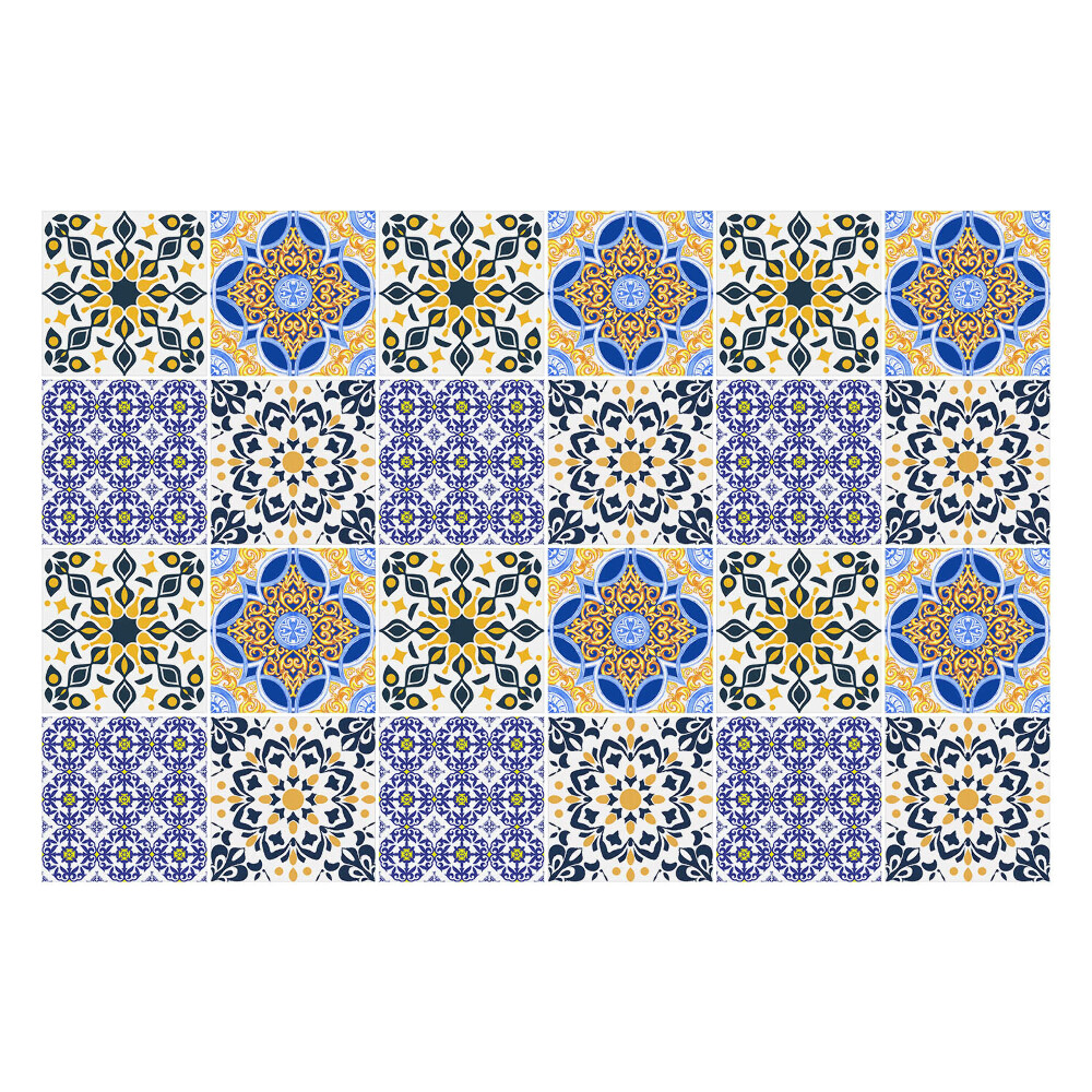 Csempe matrica Virágos mozaikok hálóban