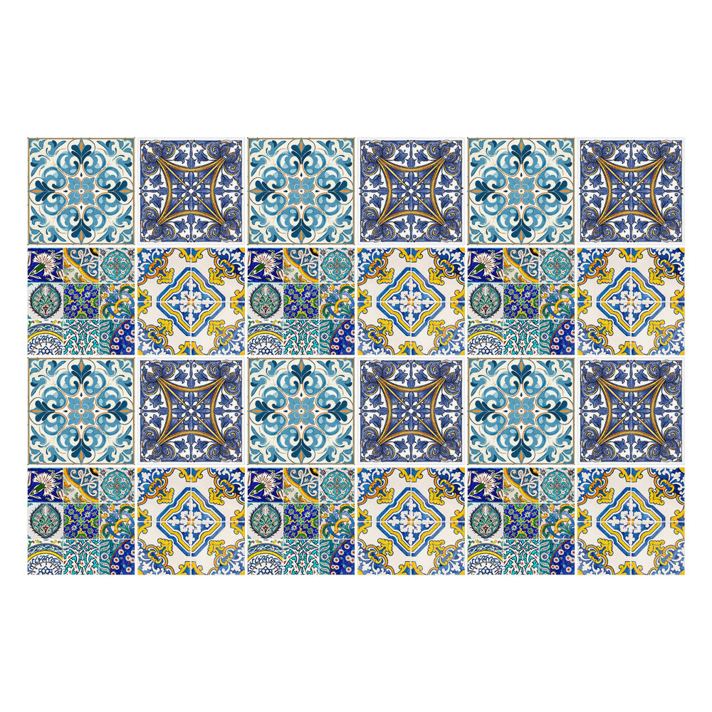 Öntapadós csempe matrica Retro csempe kompozíció