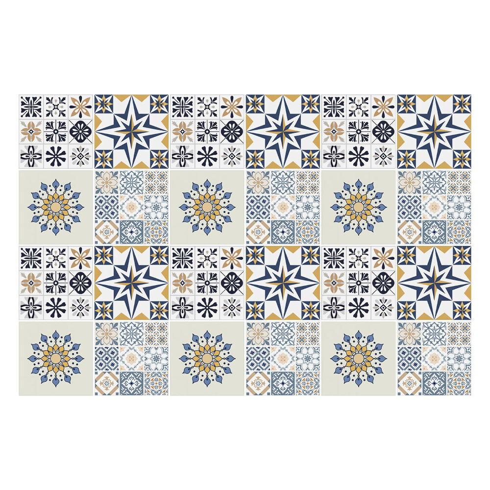 Öntapadós csempe matrica Csempe csillagokkal és mandalákkal