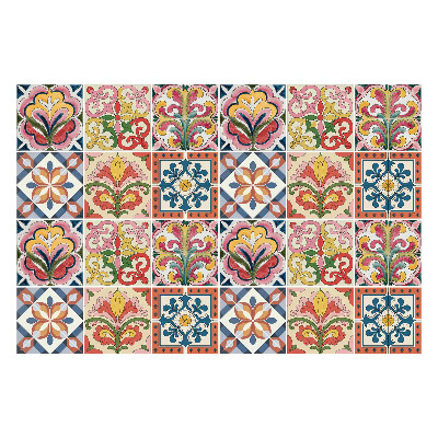 Öntapadós csempe matrica Mozaik virágdíszek