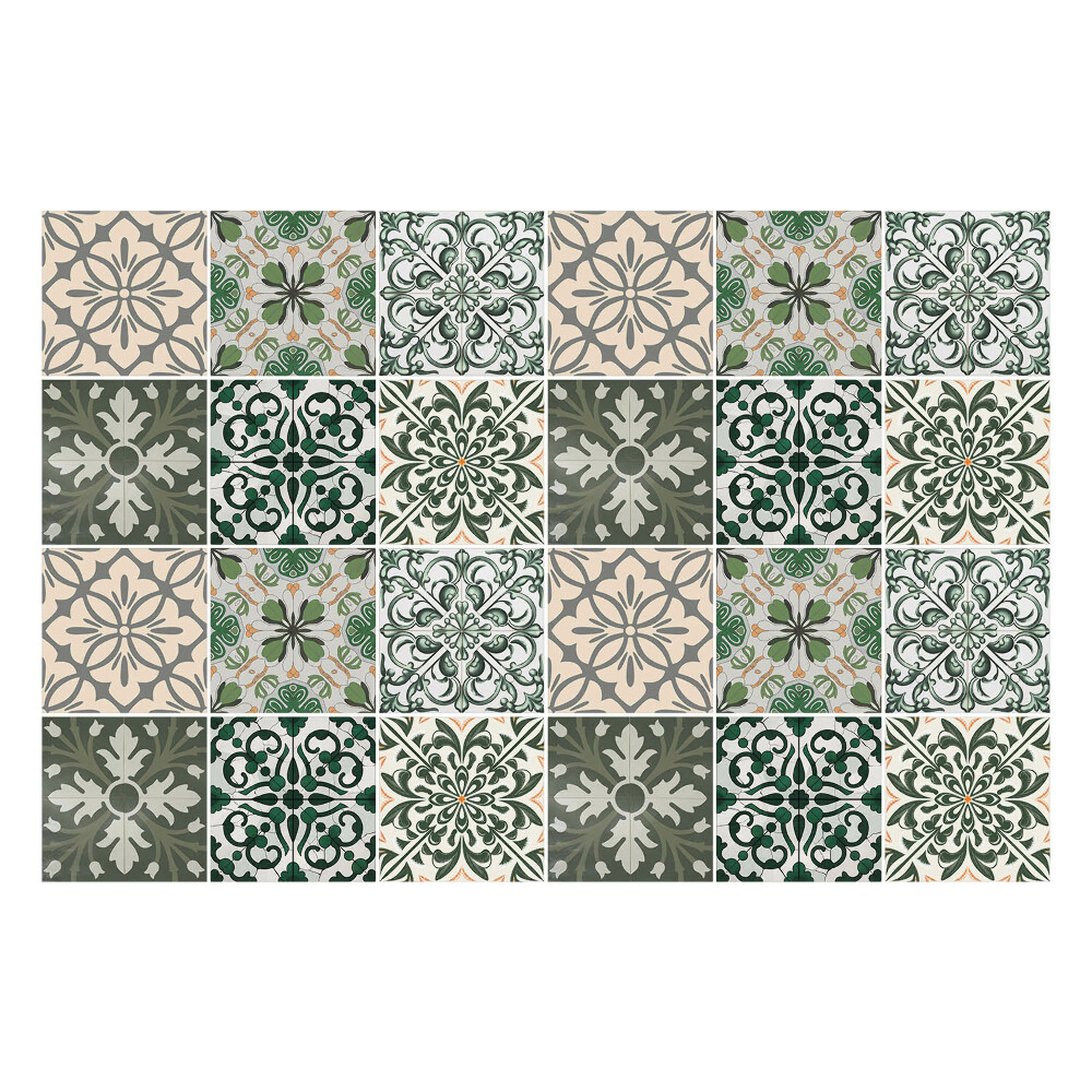 Öntapadós csempe matrica Virágmotívumok az elrendezésben