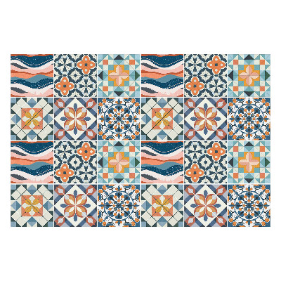 Csempe matrica Virágos mozaikok és figurák