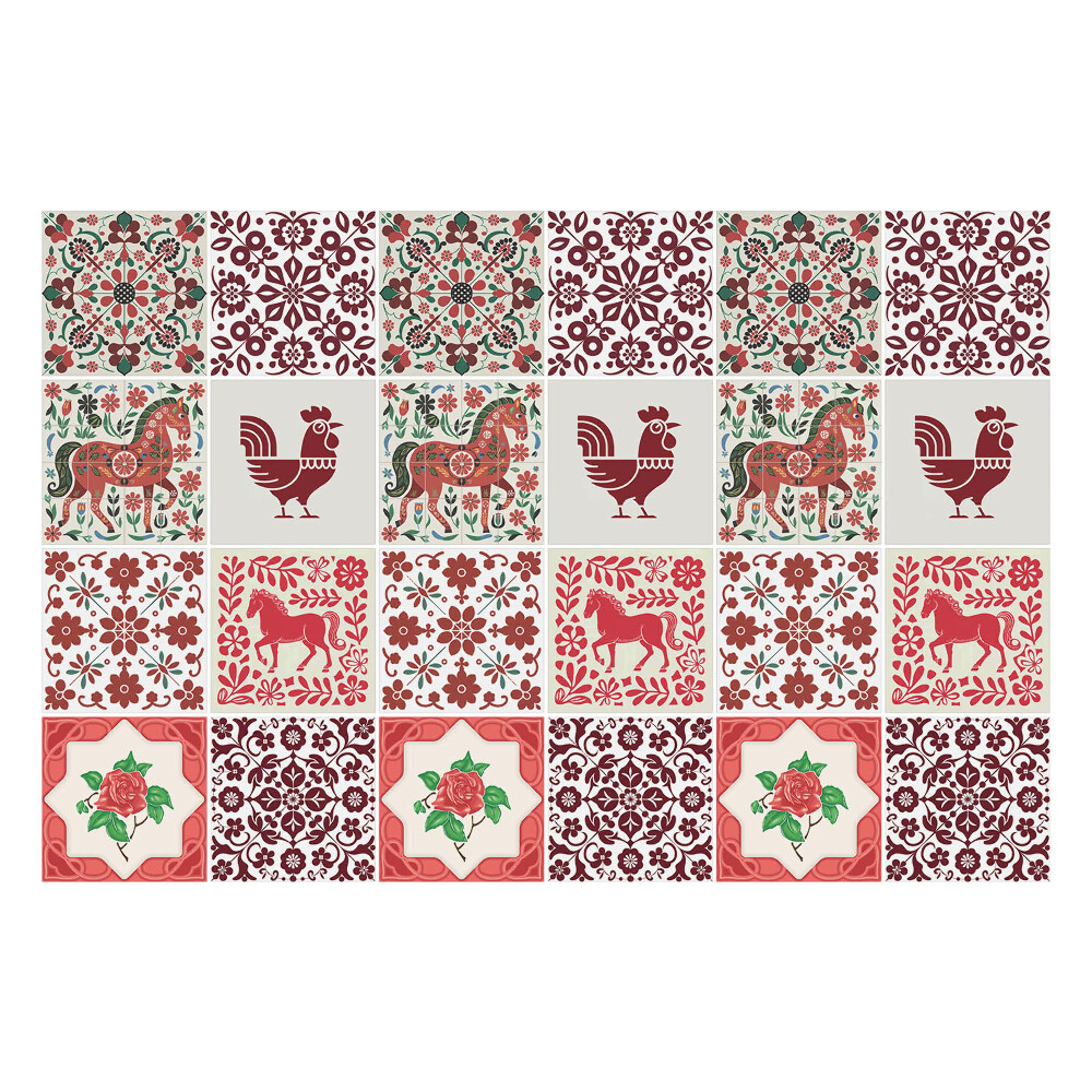 Öntapadós csempe matrica Hagyományos népi motívumok