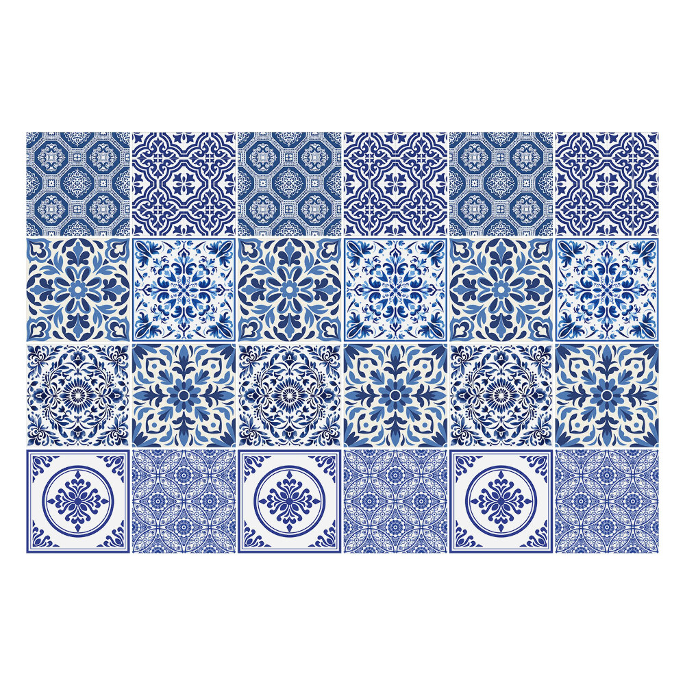 Öntapadós csempe matrica Geometrikus virágmotívumok