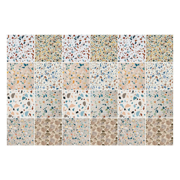 Csempe matrica Különféle terrazzo darabok
