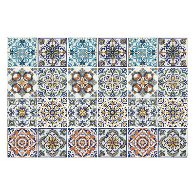 Csempe matrica Virágos és geometrikus motívumok