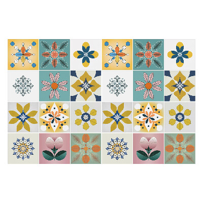 Csempe matrica Virágmotívumok az elrendezésben