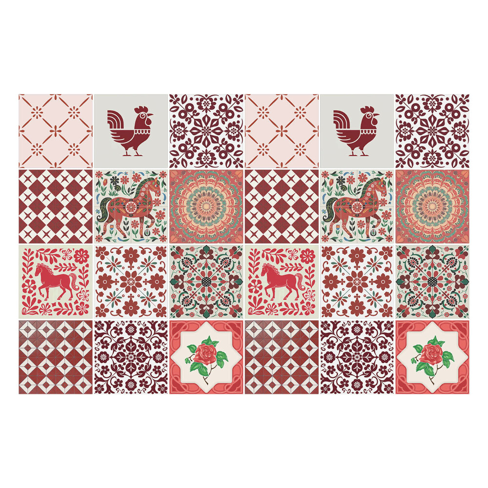 Öntapadós csempe matrica Hagyományos népi motívumok