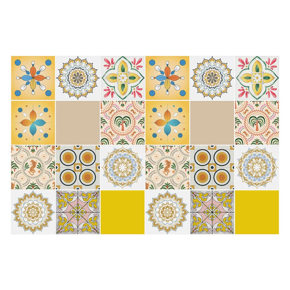 Csempe matrica Érdekes növényi motívumok