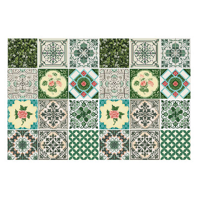 Csempe matrica Virágos motívumok és levelek