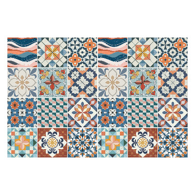 Öntapadós csempe matrica Színes keleti motívumok