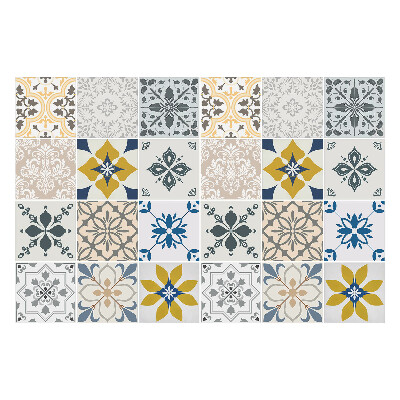 Öntapadós csempe matrica Virágmotívumok az elrendezésben