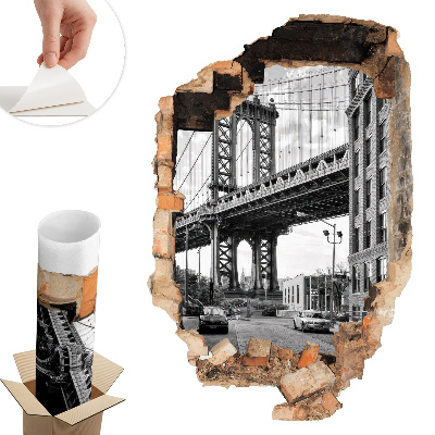 Falmatrica lyuk a falon 66x100 Városi tájkép