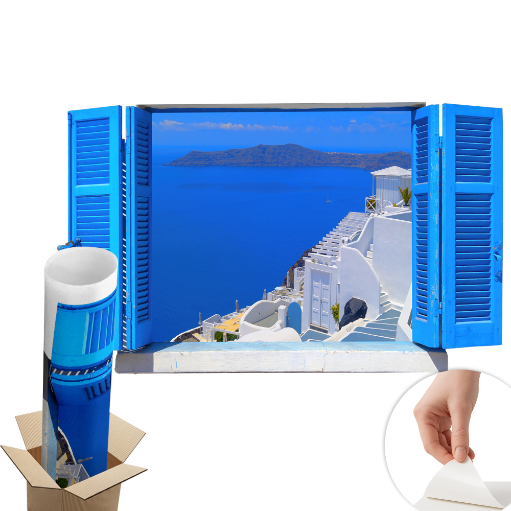 Dekoratív ablak falmatrica 100x61 Mediterrán táj