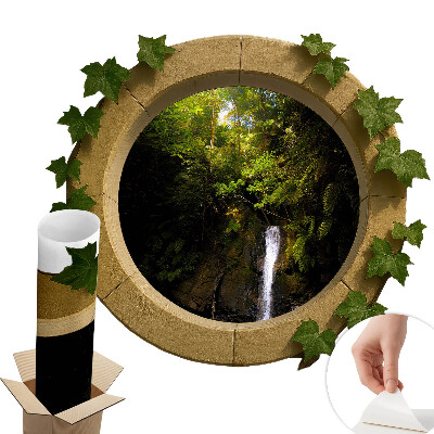 Dekoratív ablak falmatrica 100x87 Zöld táj