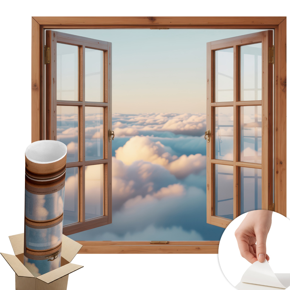 Dekoratív ablak falmatrica 100x93 Az ég felhői