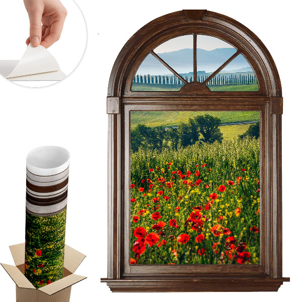 Dekoratív ablak falmatrica 89x130 Festői táj