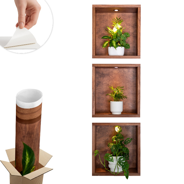 3d hatású falmatrica 37x130 Növényfülkék