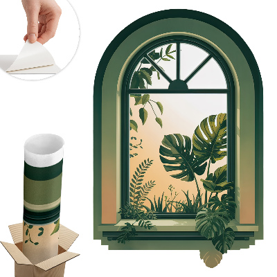 Dekoratív ablak falmatrica 86x130 Zöld ablak