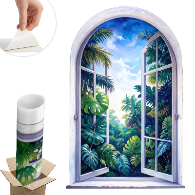 Dekoratív ablak falmatrica 86x130 Trópusi kilátás