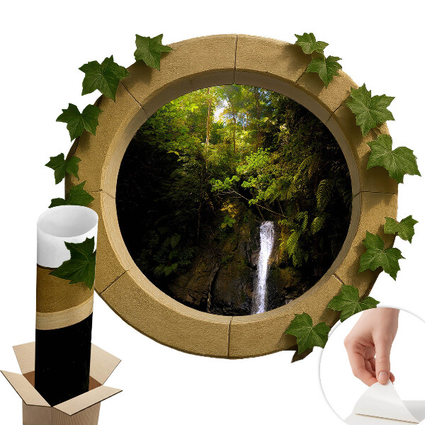 Dekoratív ablak falmatrica 130x113 Zöld táj