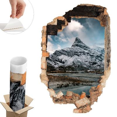 3D falmatrica lyuk 40x60 Hegyi panoráma