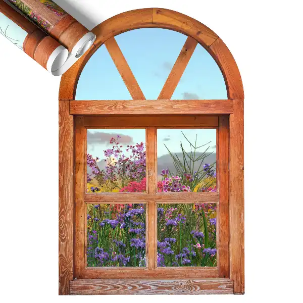 3d ablak falmatrica 39x60 Virágablak