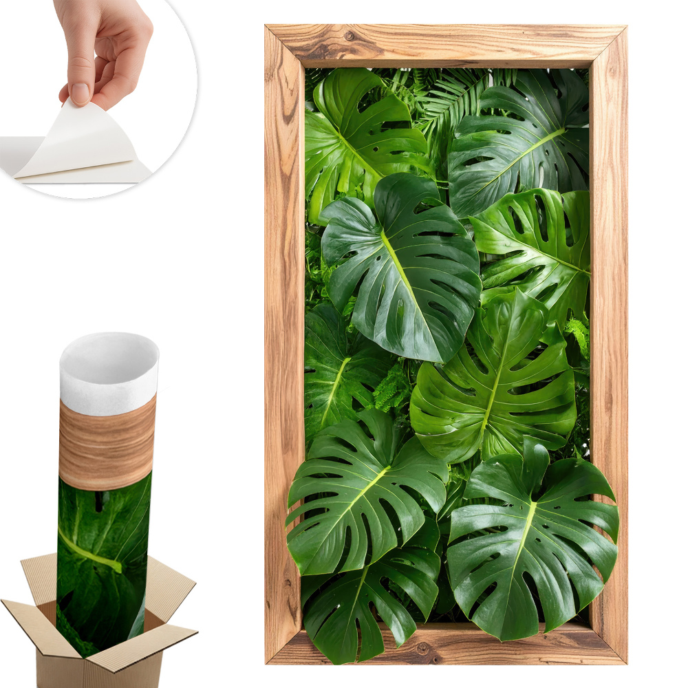 3d ablak falmatrica 34x60 Szörnyeteg levelek