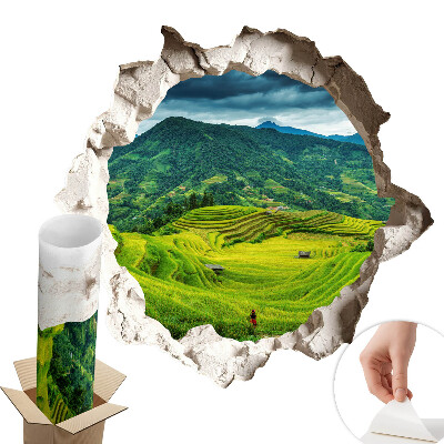 3D falmatrica lyuk 60x57 Zöld teraszok