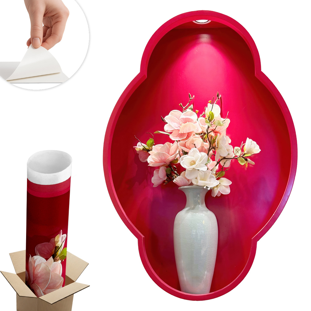 Öntapadós 3d falmatrica 54x80 Virágok vázában