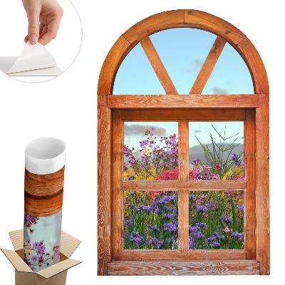 3d ablak falmatrica 52x80 Virágablak