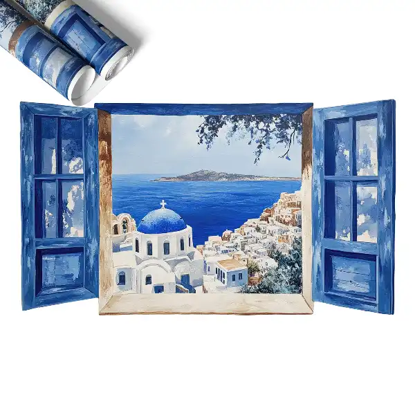3d ablak falmatrica 80x46 Görög táj