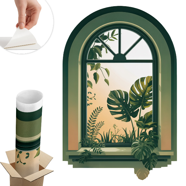 3d ablak falmatrica 53x80 Zöld ablak