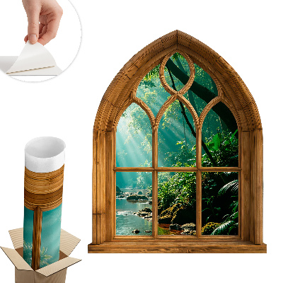 3d ablak falmatrica 64x80 Trópusi táj