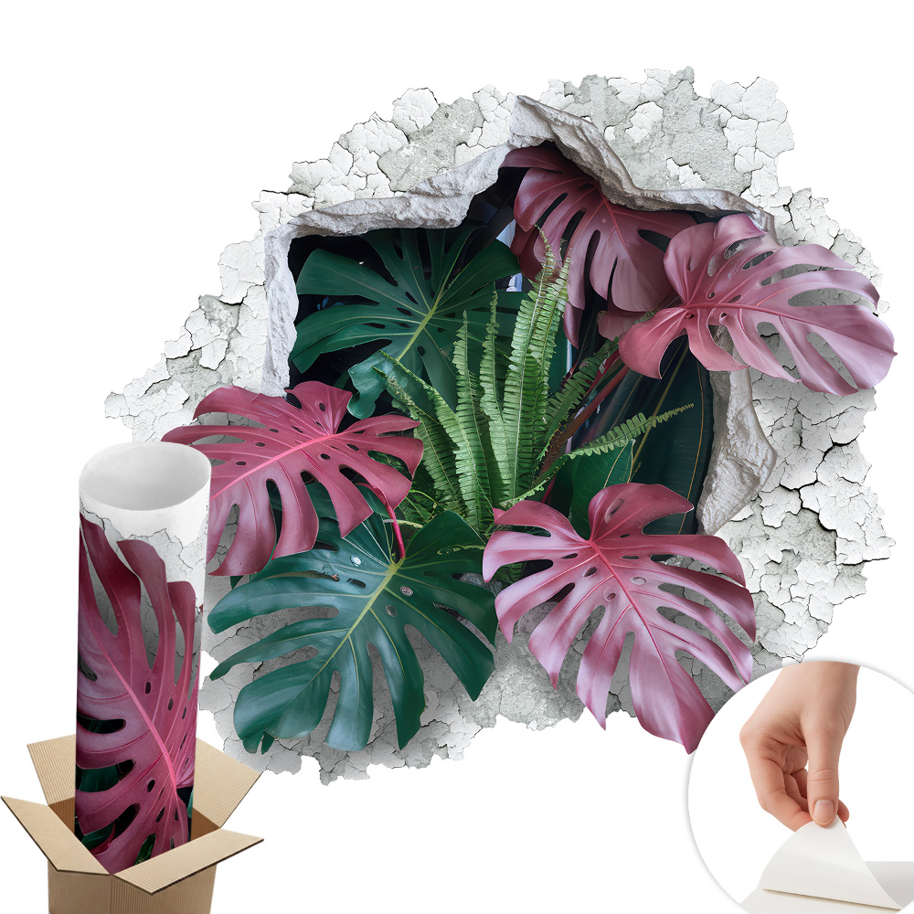 3D falmatrica lyuk 80x73 Trópusi kompozíció