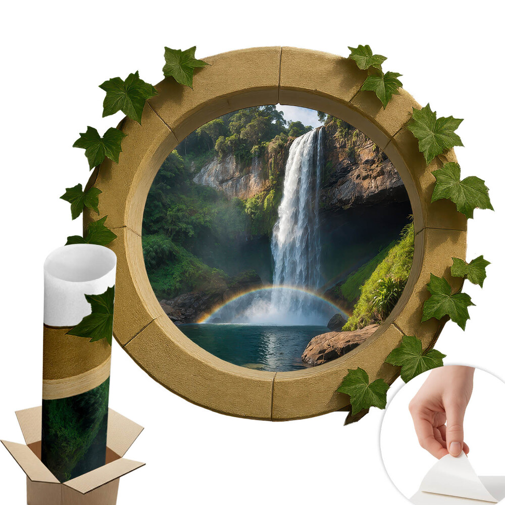 3d ablak falmatrica 80x70 Természetes oázis