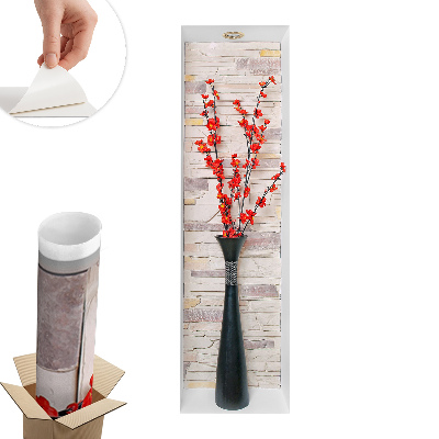 Öntapadós 3d falmatrica 23x80 Virágok és kövek