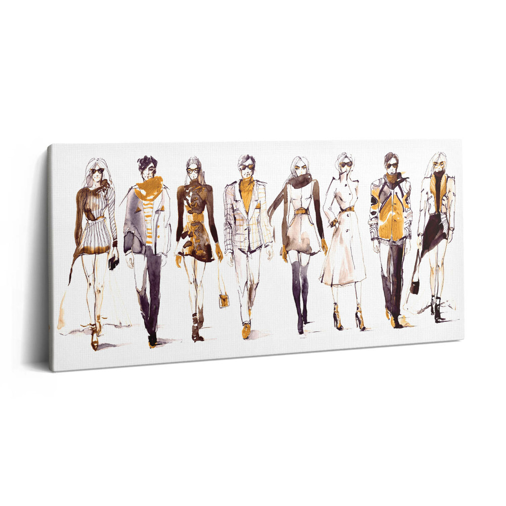 Vászonfotó 100x50 Férfi és női divatbemutató illusztrációja