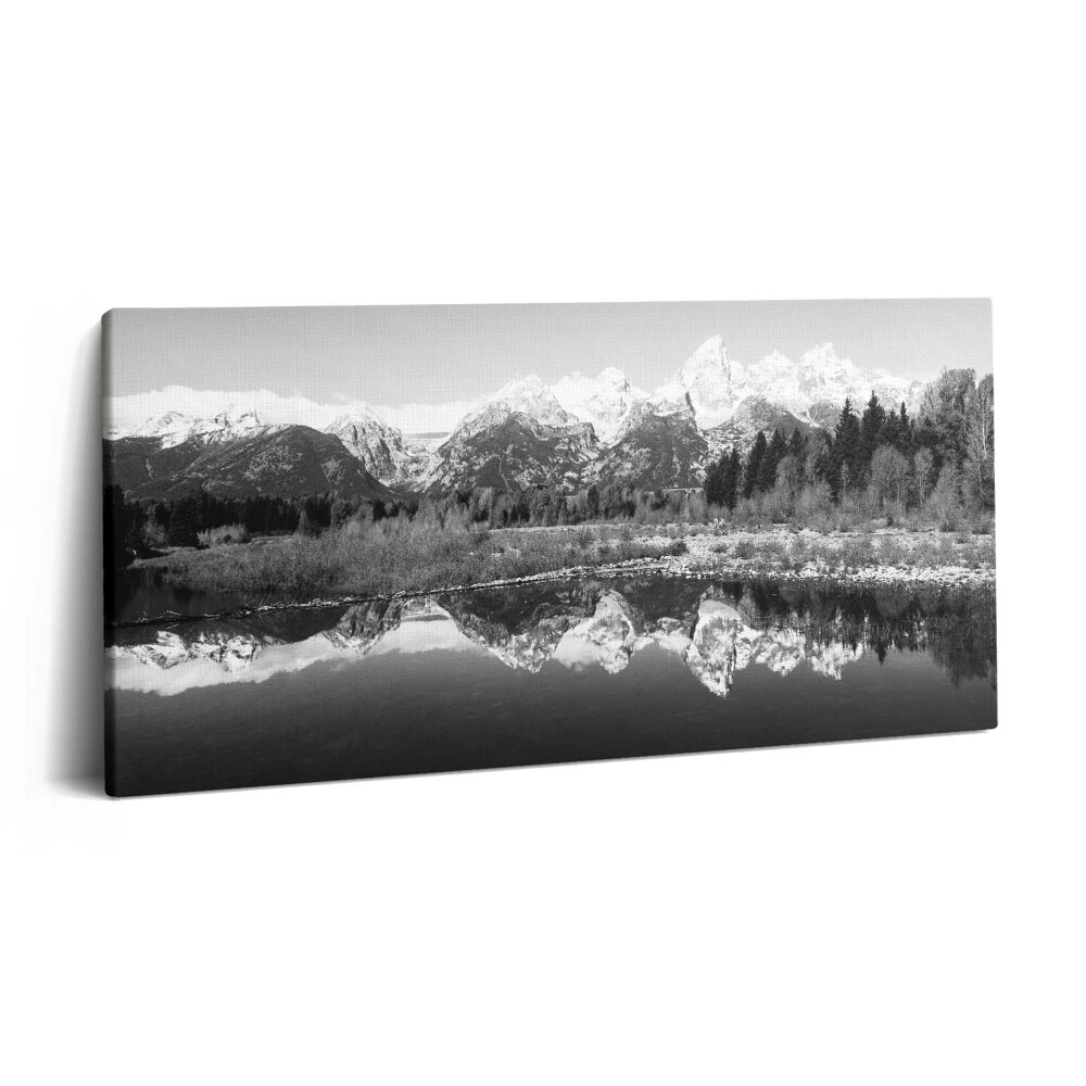 Vászonfotó 100x50 Fekete-fehér hegyi táj