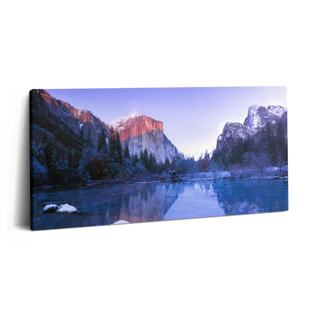 Vászonfotó 100x50 Téli táj egy tóval