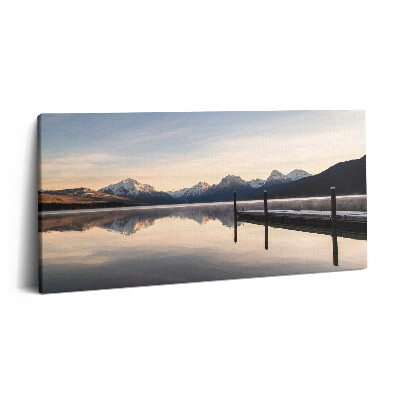 Vászonfotó 100x50 Tó és hegyi móló