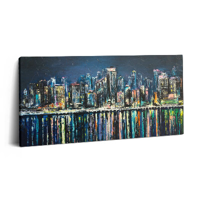 Vászonfotó 100x50 Virágok földje - fantázia egy tengerparti városról