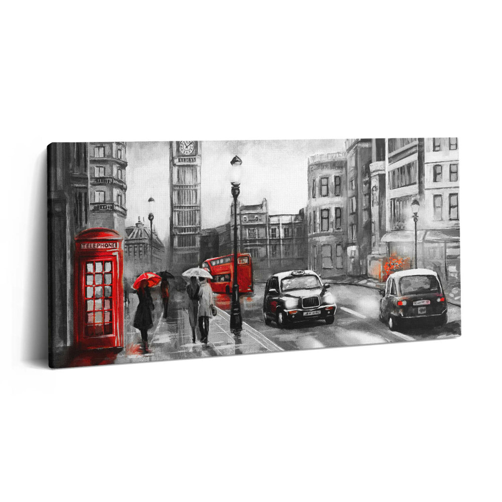 Vászonfotó 100x50 Nézet egy londoni utcára és a Big Benre