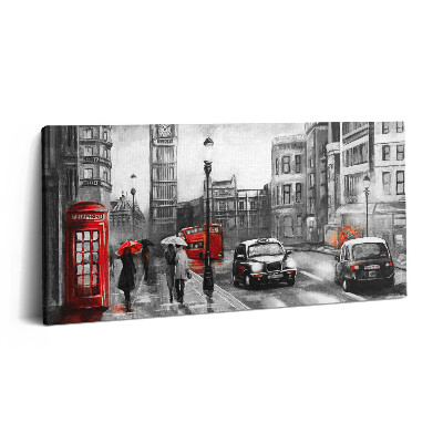 Vászonfotó 100x50 Nézet egy londoni utcára és a Big Benre