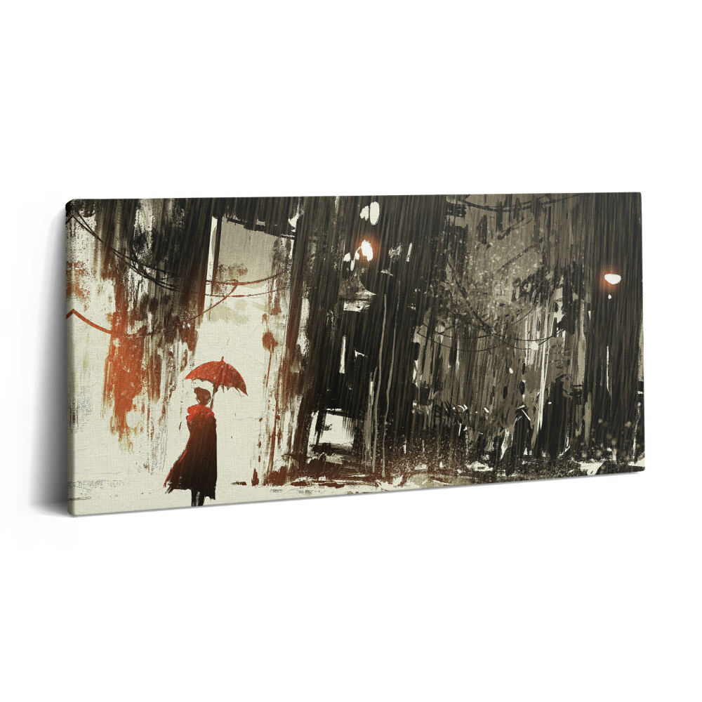 Vászonfotó 100x50 Festett nő esernyővel