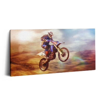 Vászonfotó 100x50 Kerékpáros a sivatagban