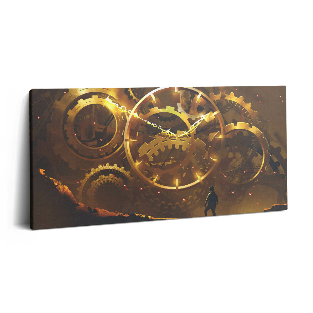 Vászonfotó 100x50 Egy arany óraszerkezet illusztrációja