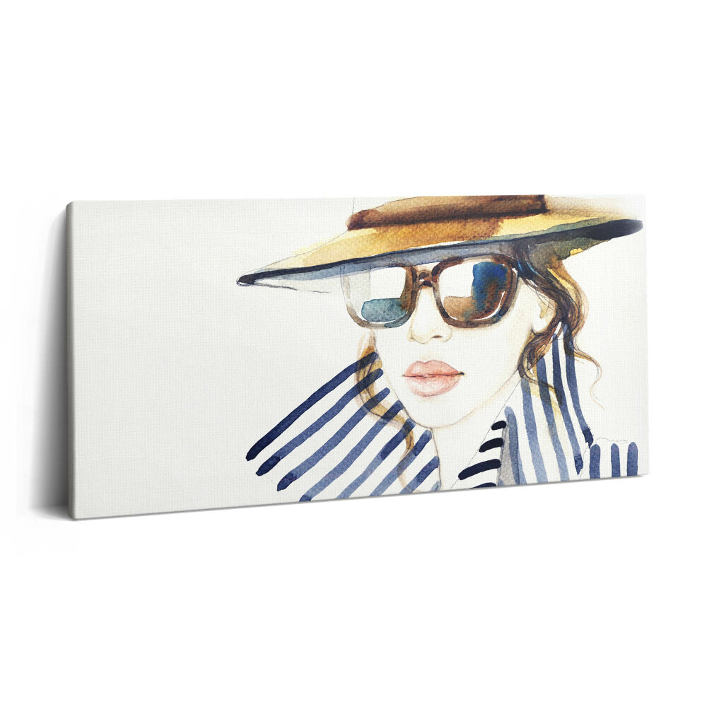 Vászonfotó 100x50 Akvarell - szemüveges nő